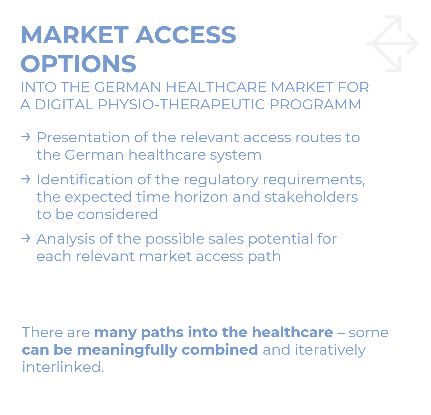 MARKET ACCESS OPTIONS INTO THE GERMAN HEALTHCARE MARKET FOR A DIGITAL PHYSIO-THERAPEUTIC PROGRAMM